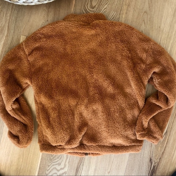 NEW TEDDY SWEATER WITH  ZIPPER CAMEL - XS - Picture 8 of 9